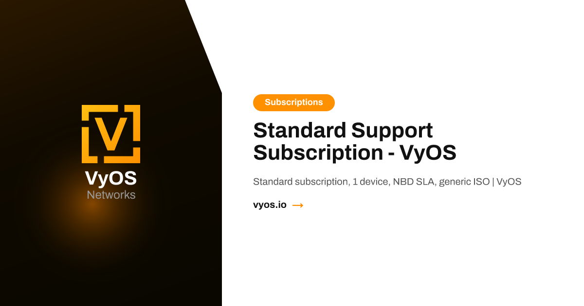 Standard Support Subscription - VyOS